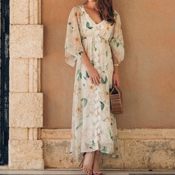 FARM Rio Dresses & Skirts - FARM RIO Anthropologie Dahlia Floral Maxi Dress
